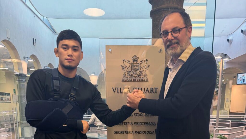 Adilet Almat con il Dott. Enrico Ceccarelli a Villa Stuart